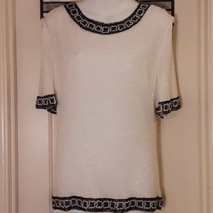 Vintage Lawrence Kazar 100% Silk & Sequined